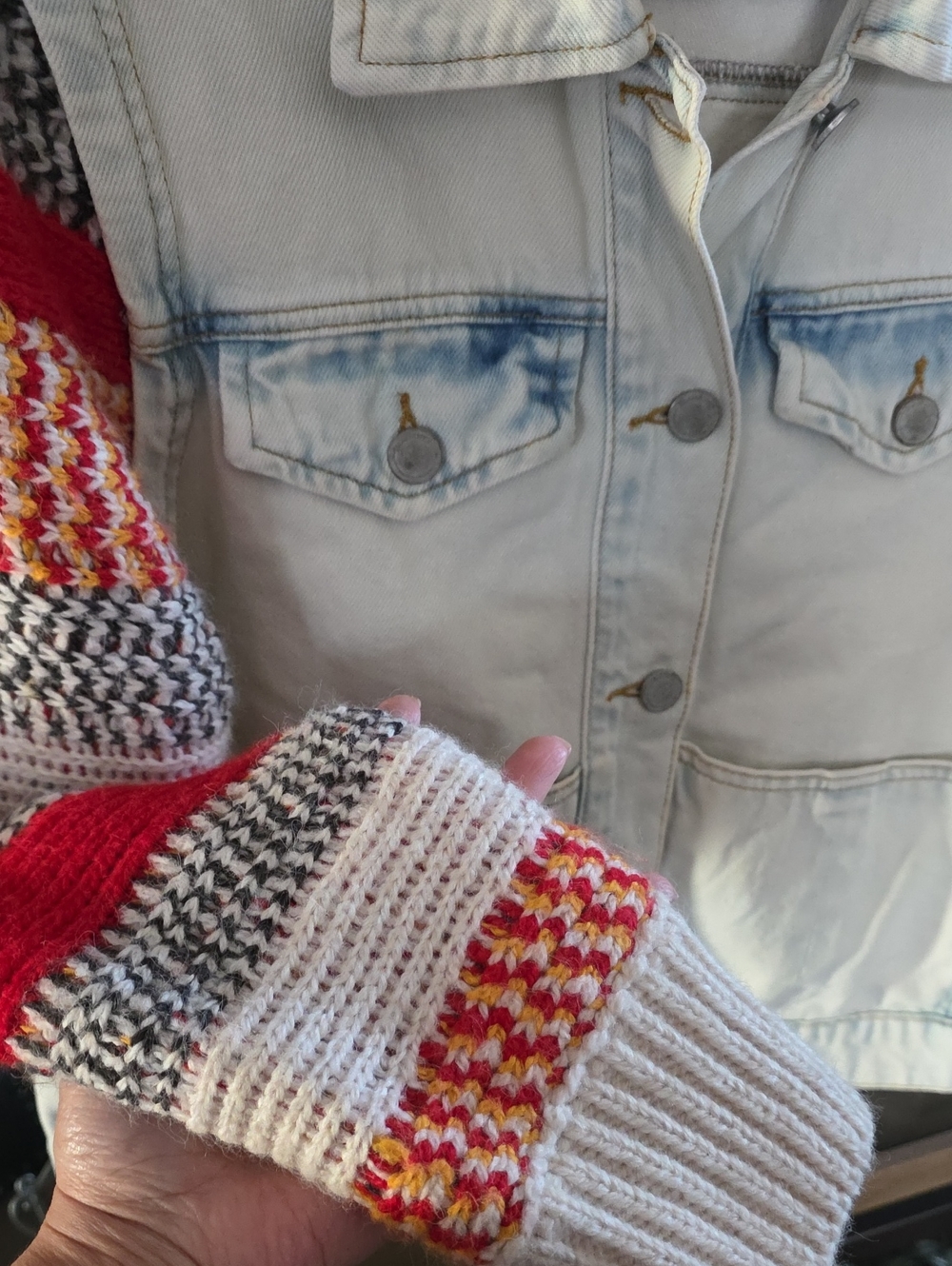 BLANKNYC | $198 Happy Promises Knit & Denim Trucker Jacket - Picture 8 of 8